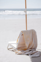 beach towel jacquard turkish with beach chair and umbrella 